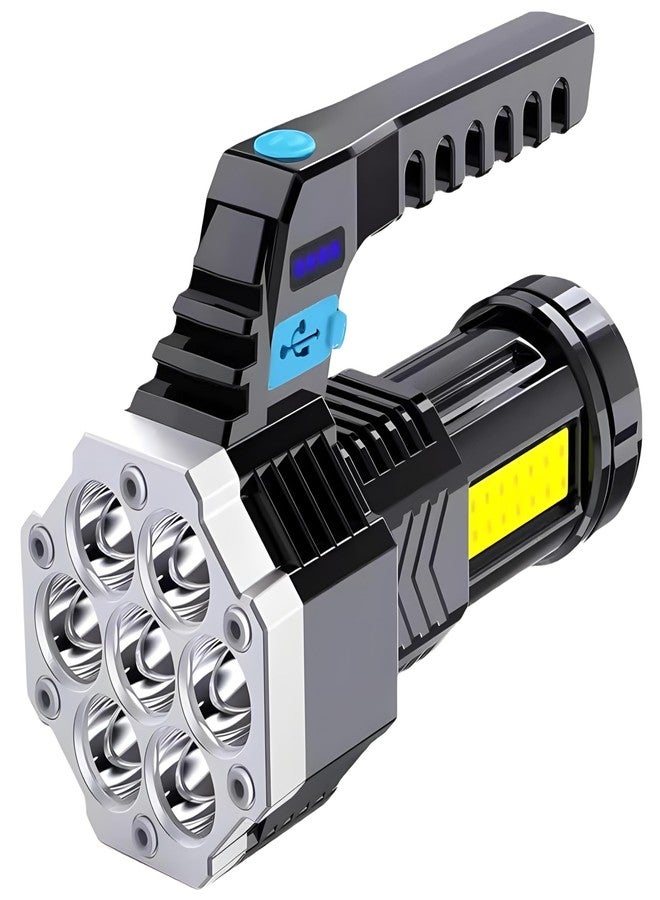 Oblivion 7-in-1 Rechargeable LED Torch Light - High-Power, 100m Beam Range Flashlight with Multi-Mode Brightness, USB COB Side Light, Waterproof Emergency Lantern for Outdoor, Camping, Hiking, Travel - Image 1